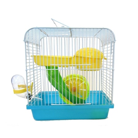 YML H167BL Dwarf Hamster; Mice Cage With Accessories; Blue